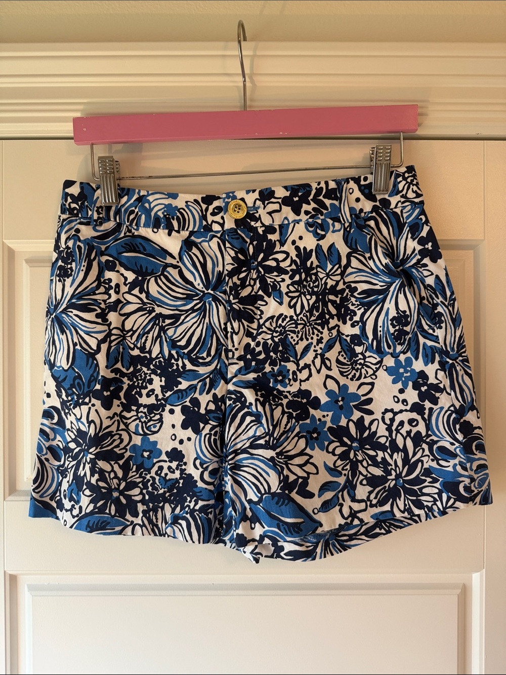 Lilly Pulitzer Blue and Navy Floral Bermuda Shorts